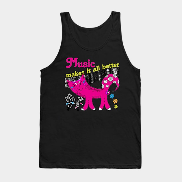 Music Makes it all Better Tank Top by Sofiia Golovina